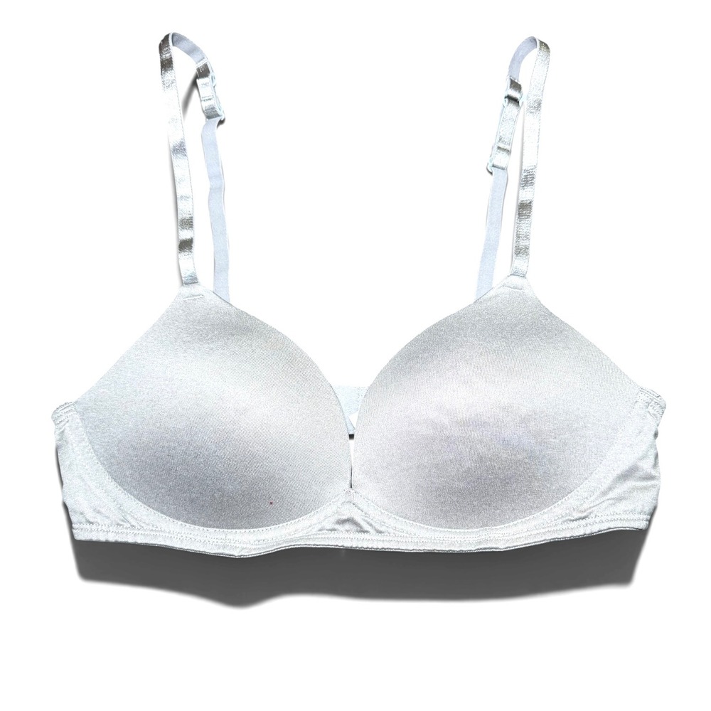 SO Authentic American Heritage Silver White Push Up Bra 34B Wire Free RN 97431